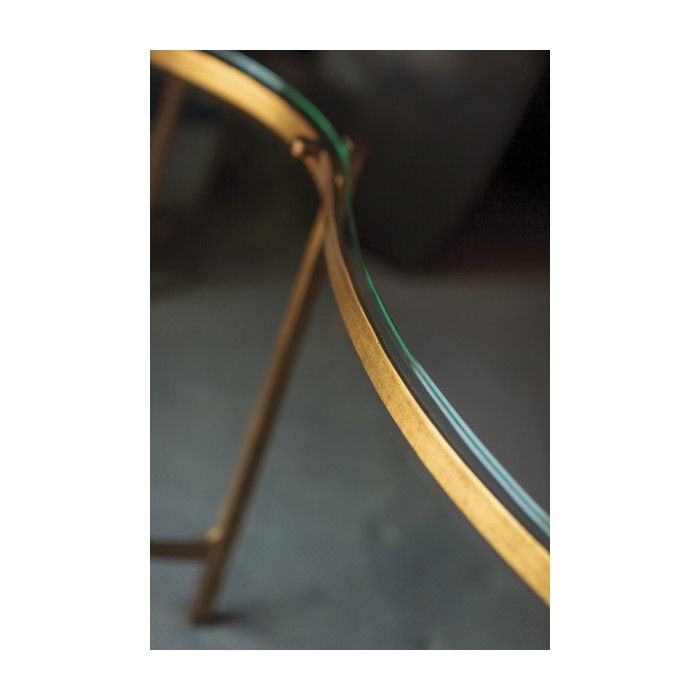 Bronze Kidney Desk with Glass Top