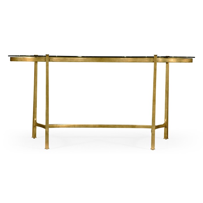 Gilded Kidney Desk with Glass Top
