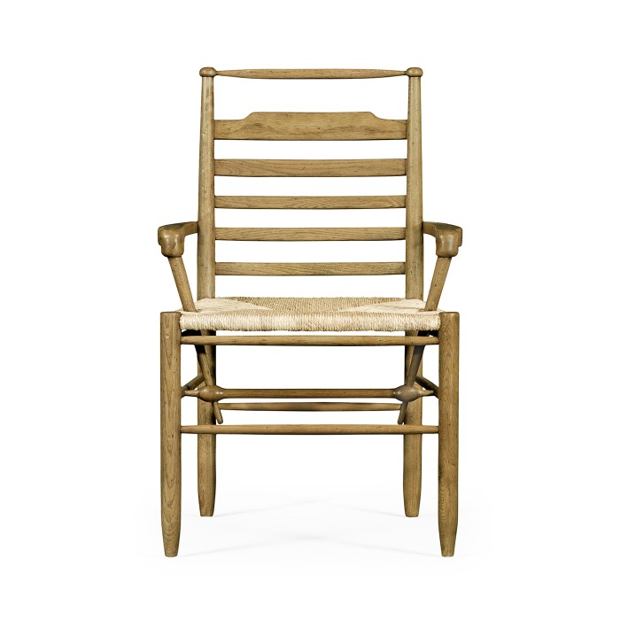 Natural Oak Ladder Back Country Arm Chair