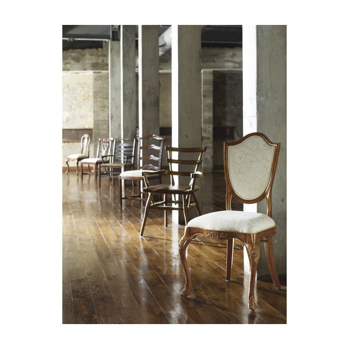 Dark Oak Ladder Back Country Arm Chair