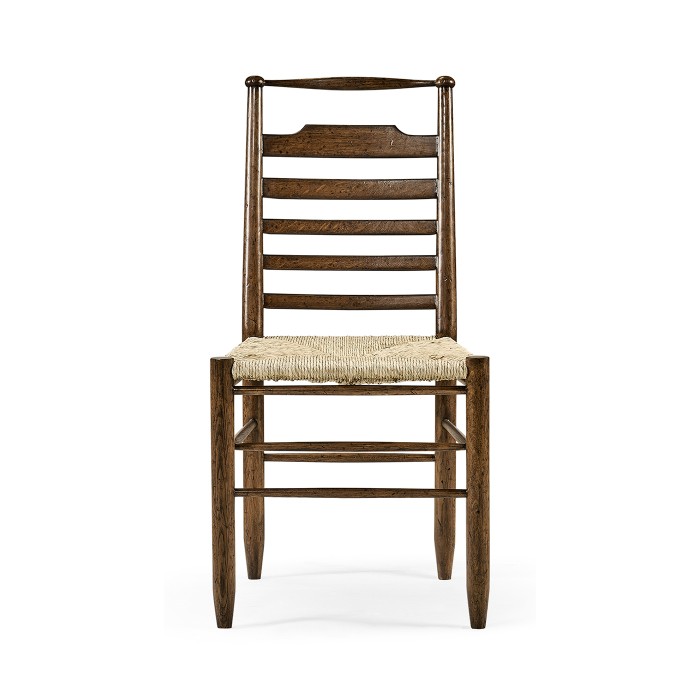 Dark Oak Ladder Back Country Side Chair