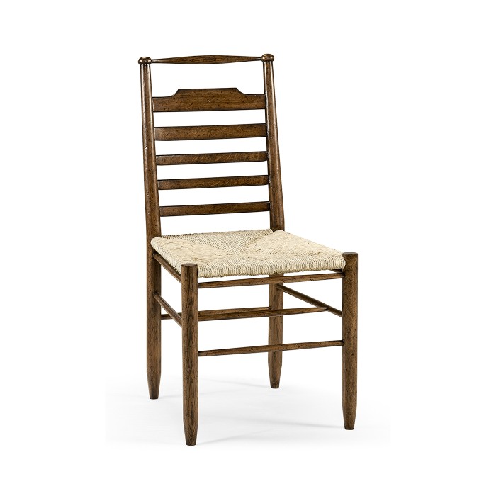Dark Oak Ladder Back Country Side Chair