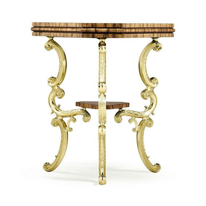 Argentinian Walnut Triangular Topped Side Table