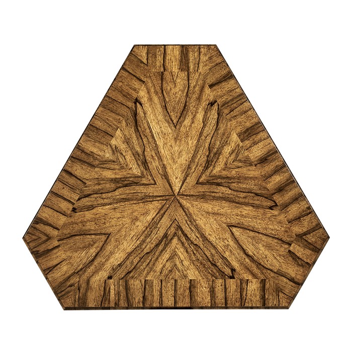 Argentinian Walnut Triangular Topped Side Table