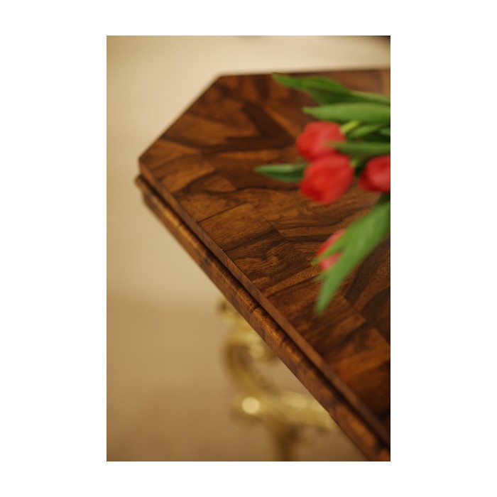 Argentinian Walnut Triangular Topped Side Table