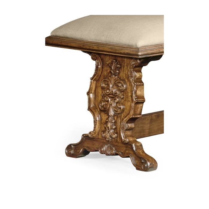 Long portuguese style argentinian walnut bench