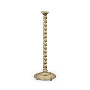 Tall Twisted Column Floor Standing Candlesticks (Grey)