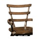 Country Style Dark Oak Arm Chair with A Dark Antique Chestnut Leather Seat