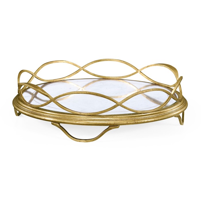 Églomisé & Gilded Circular Tray