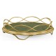 Green Faux Shagreen & Gilded Iron Circular Tray