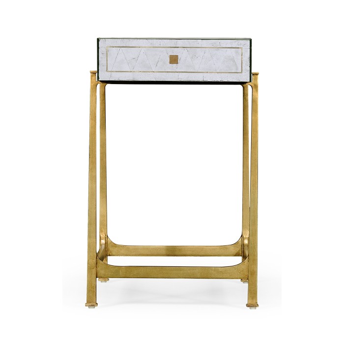 Églomisé & Gilded Iron Box Top Side Table