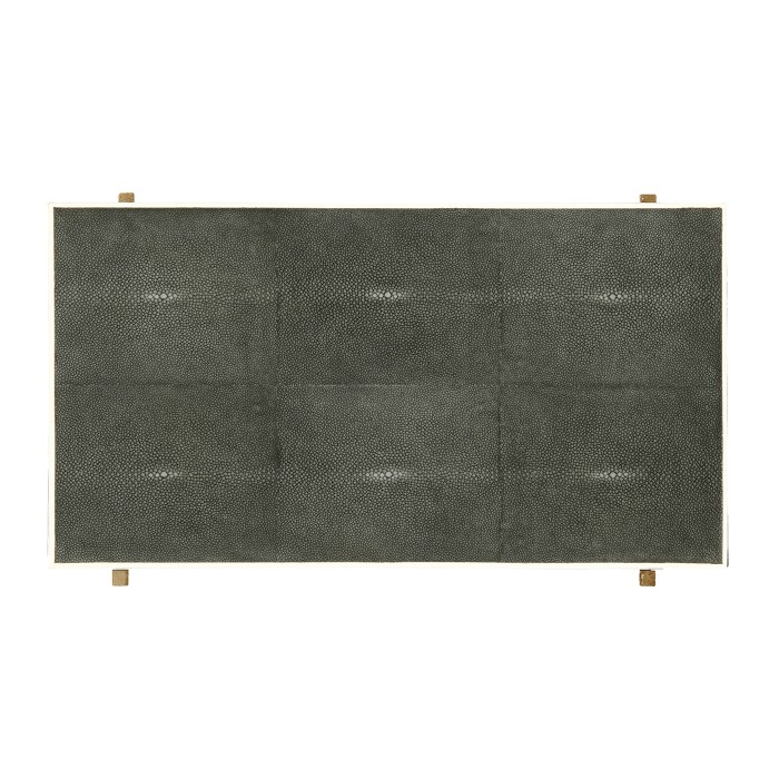 Anthracite Faux Shagreen & Gilded Iron Side Table