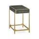 Anthracite Faux Shagreen & Gilded Iron Side Table
