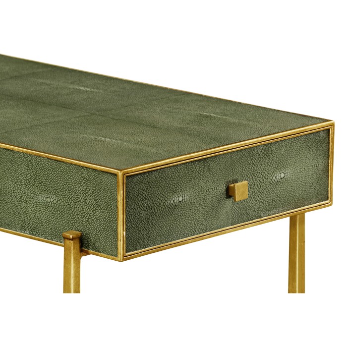 Green Faux Shagreen Gilded Side Table