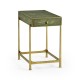 Green Faux Shagreen Gilded Side Table