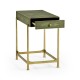 Green Faux Shagreen Gilded Side Table