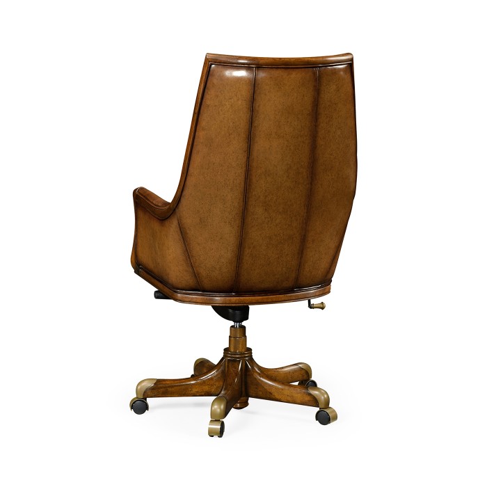 Edwardian High Backed Walnut Office Chair