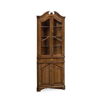 Walnut queen Anne style corner cabinet