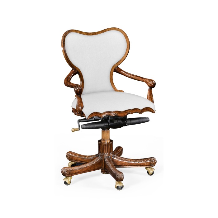 Double Lobed Shaped Mahogany Office Chair