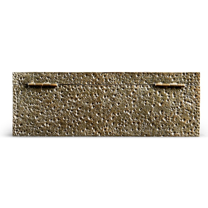 Rectangular Hand Hammered Brass Box
