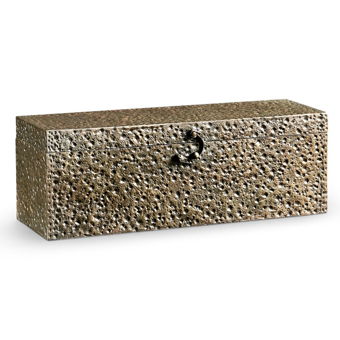Rectangular Hand Hammered Brass Box