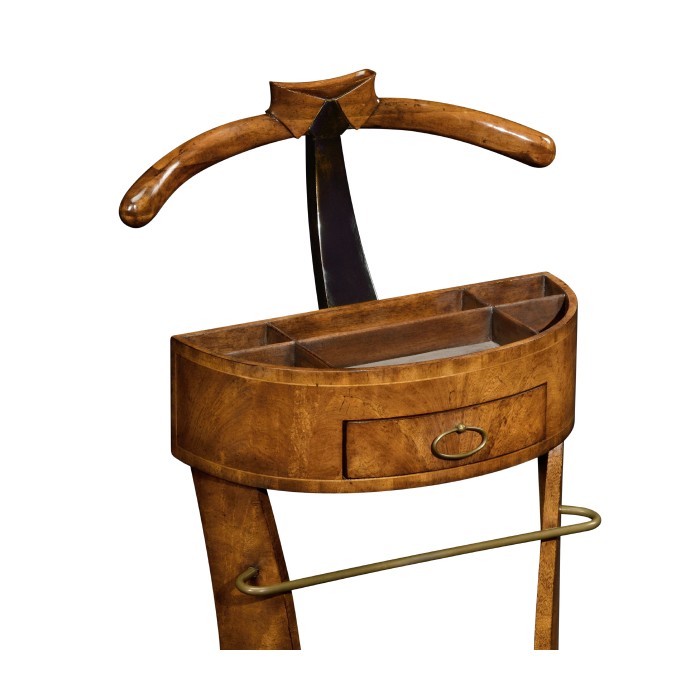 Crotch Walnut Valet Stand with Stud Box