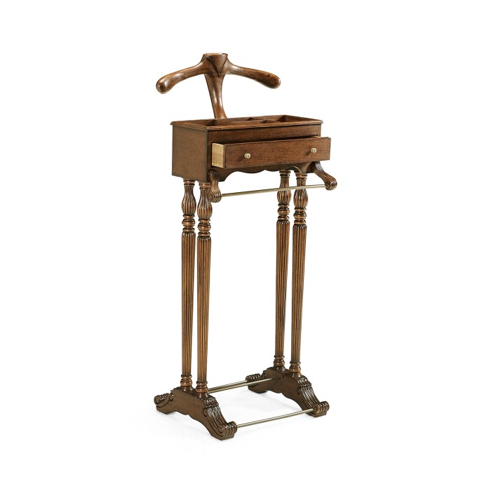 Regency Style Walnut Valet Stand with Stud Box