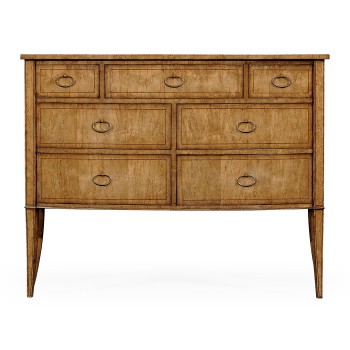 Biedermeier bow front chest of drawers (Birch)