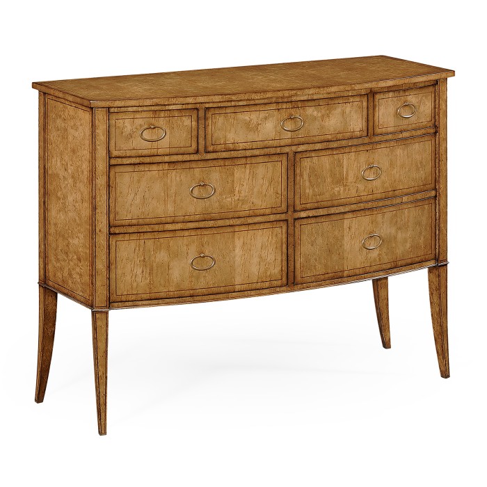 Biedermeier bow front chest of drawers (Birch)