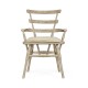 Country Style Grey Oak Arm Chair with Cushion