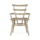 Country Style Grey Oak Arm Chair with Cushion