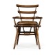 Country Style Dark Oak Arm Chair with Cushion