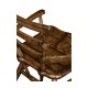 Country Style Dark Oak Arm Chair with Cushion