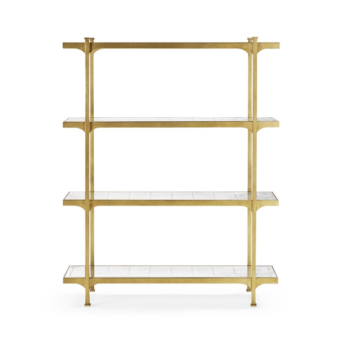 Églomisé & Gilded Iron Four-Tier Étagère