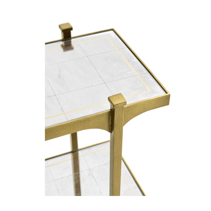 Églomisé & Gilded Iron Four-Tier Étagère
