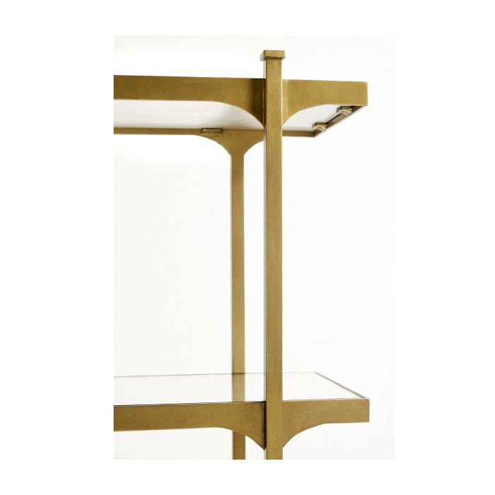 Églomisé & Gilded Iron Four-Tier Étagère