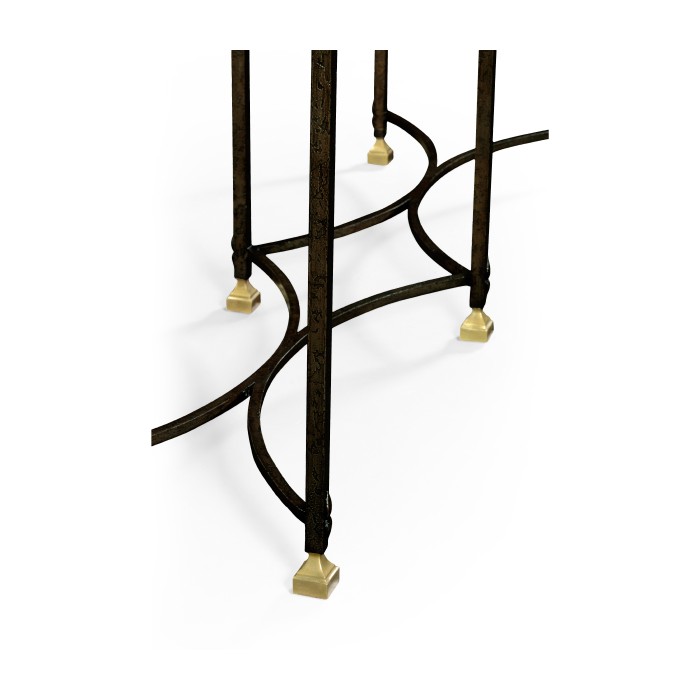 Argentinian Walnut Parquetry & Iron Console