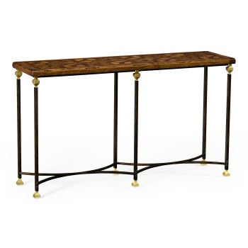 Argentinian Walnut Parquetry & Iron Console