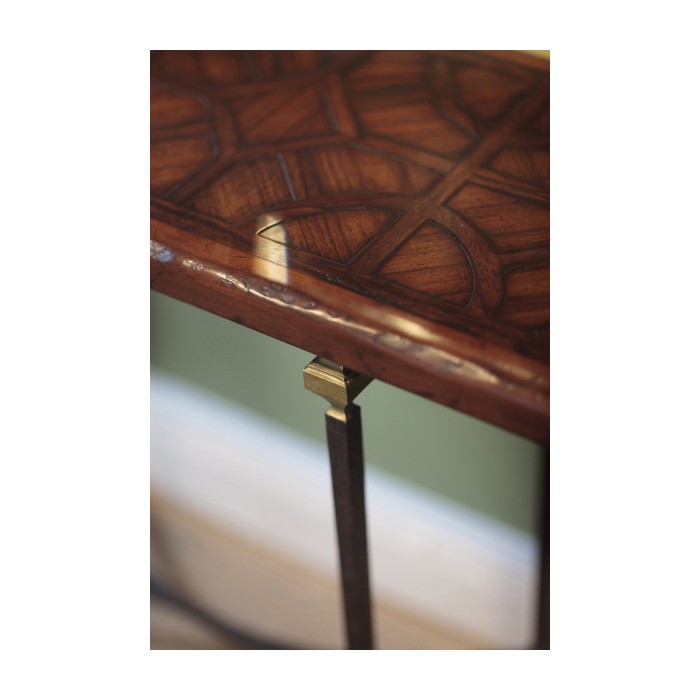 Argentinian Walnut Parquetry & Iron Console