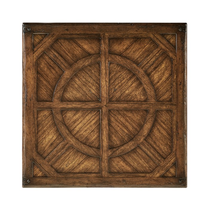 Argentinian Walnut Parquetry & Iron Side Table