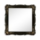 Black & gilded floral square mirror