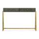 Anthracite Faux Shagreen & Gilded Console 