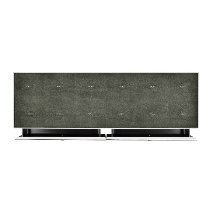 Anthracite Faux Shagreen & Gilded Console 