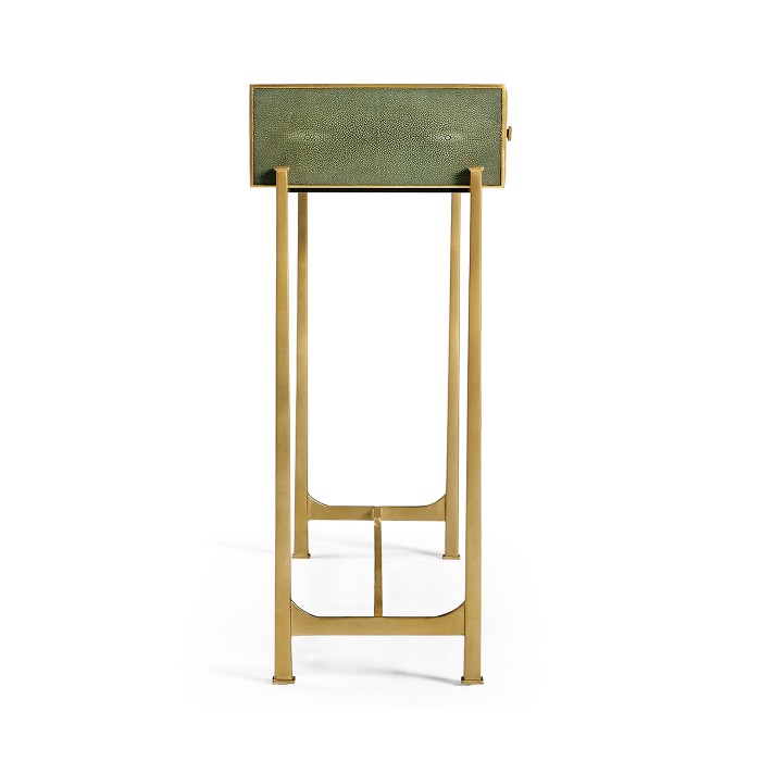 Green Faux Shagreen & Gilded Console 