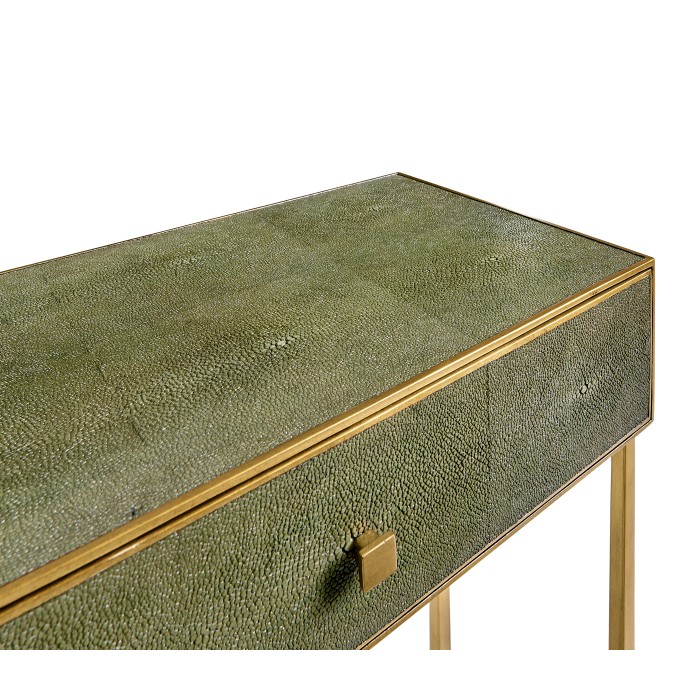 Green Faux Shagreen & Gilded Console 