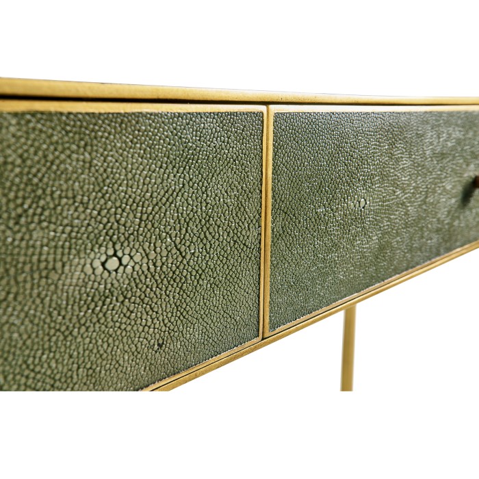 Green Faux Shagreen & Gilded Console 