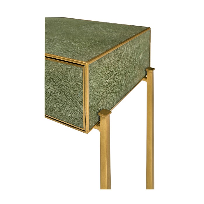 Green Faux Shagreen & Gilded Console 