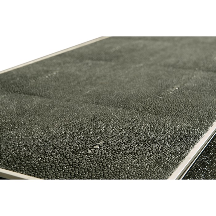 Faux Anthracite Shagreen & Silver Console