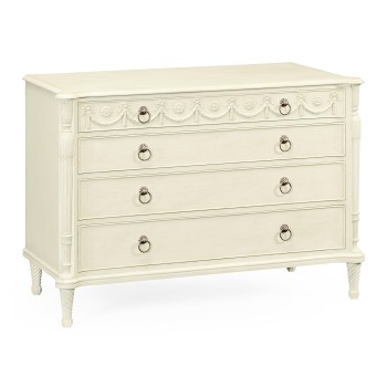 Neo-classical white painted chest of drawers