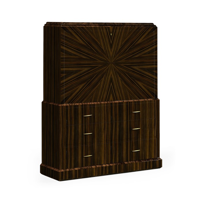 Art Deco Macassar Ebony High Lustre Secretaire